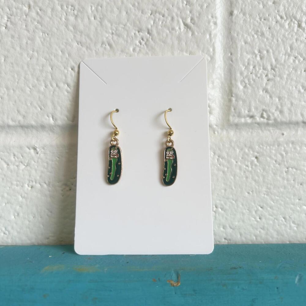 Adult Swim Ripple Junction Rick & Morty Pickle Rick Dangle Earrings